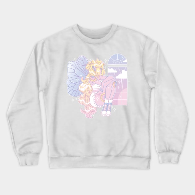 Sunflower Daydream Pixie Crewneck Sweatshirt by DajonAcevedo